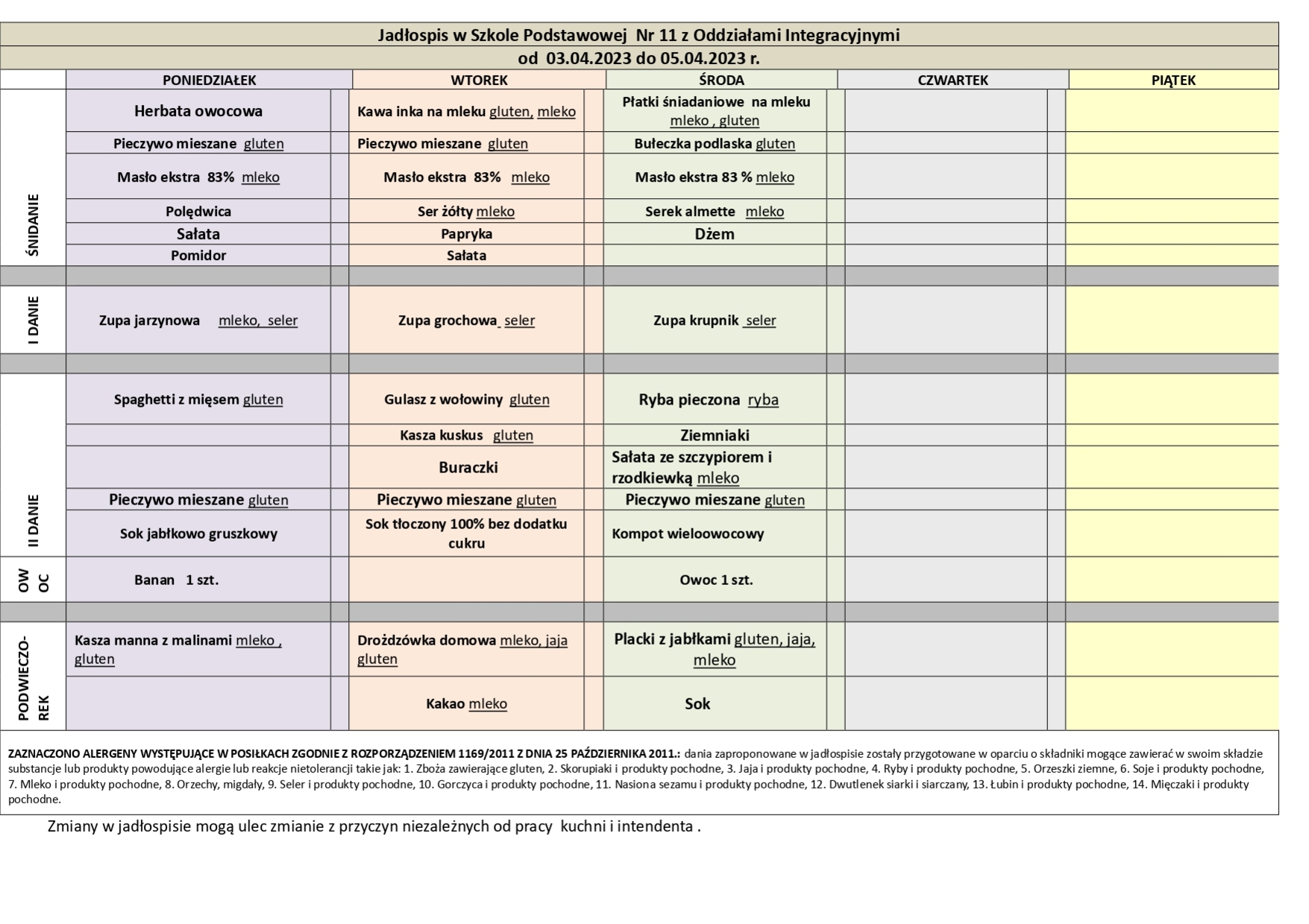 Jadłospis w Szkole Podstawowej Nr 11 z Oddziałami Integracyjnymi 03.04-05.04.2023 r_page-0001.jpg