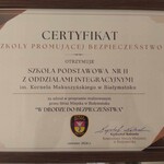 Certyfikat szkoły promującej bezpieczeństwo .jpg